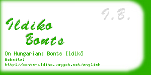 ildiko bonts business card
